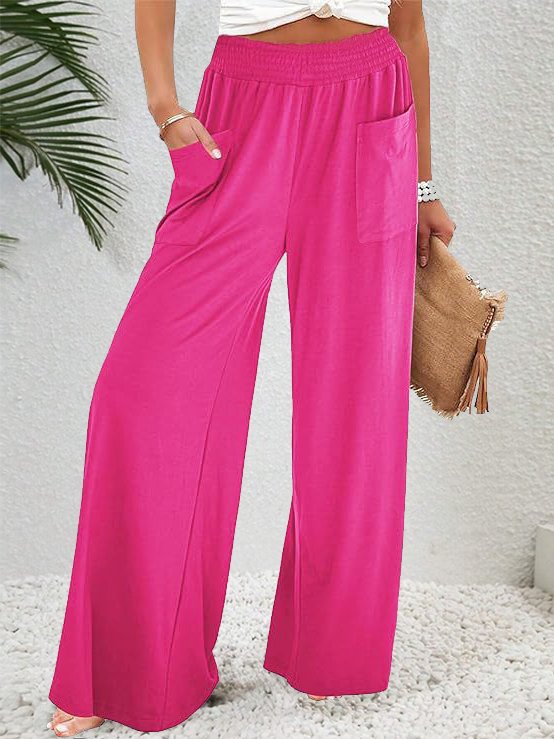 Pantalons Décontracté Plain Printemps / Automne Aucune élasticité Ample Standard Pantalon droit Droit Poche Couture pour Femmes