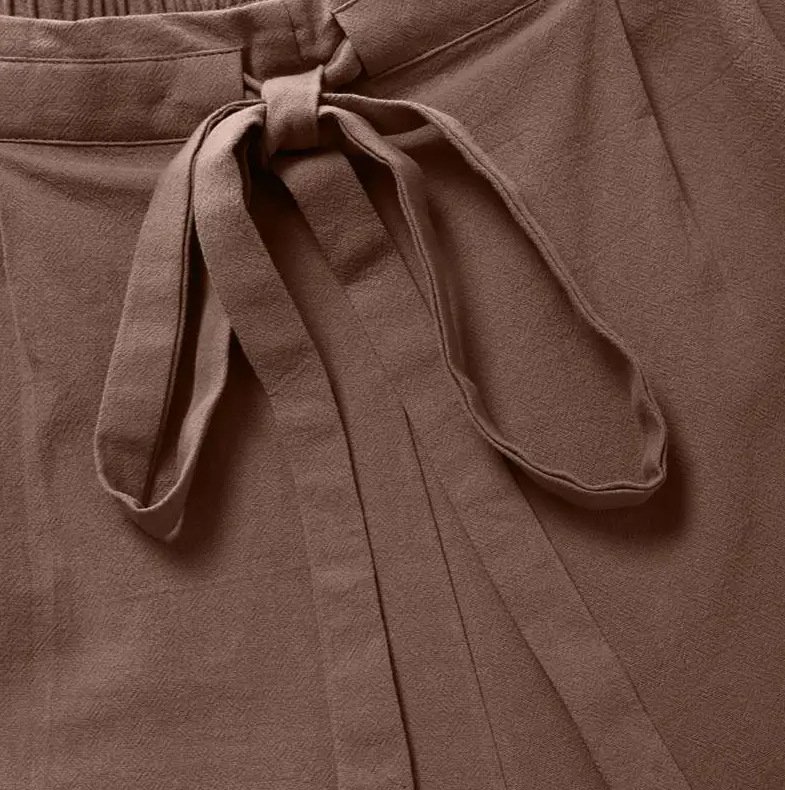 Pantalons Décontracté Ethnique Printemps / Automne Naturel Aucune élasticité Ample Coton Et Lin Pantalon droit Long pour Femmes