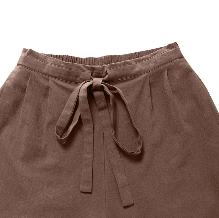 Pantalons Décontracté Ethnique Printemps / Automne Naturel Aucune élasticité Ample Coton Et Lin Pantalon droit Long pour Femmes
