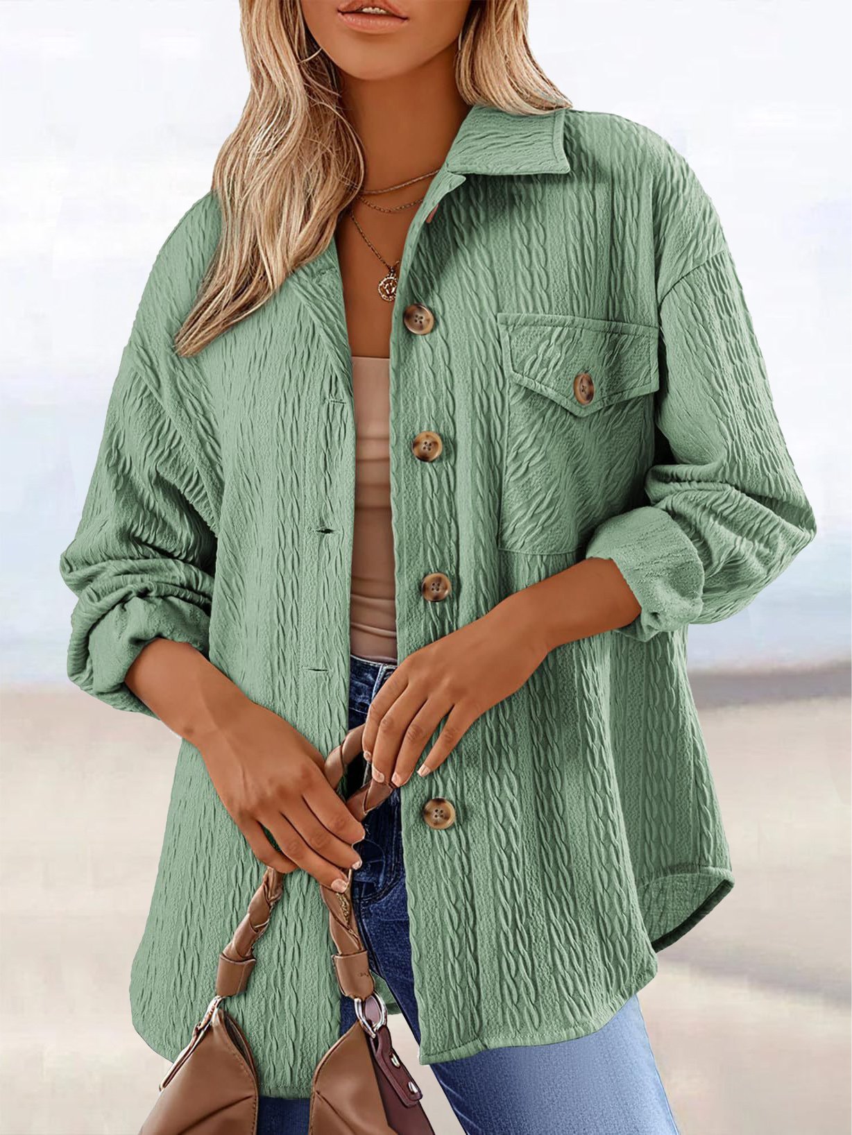 Blousons Femmes Décontracté Plain Printemps / Automne Aucune élasticité Quotidien Meilleure vente Droit Régulier Col de Chemise