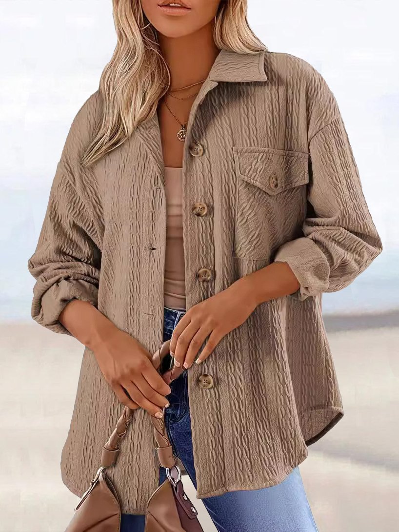 Blousons Femmes Décontracté Plain Printemps / Automne Aucune élasticité Quotidien Meilleure vente Droit Régulier Col de Chemise