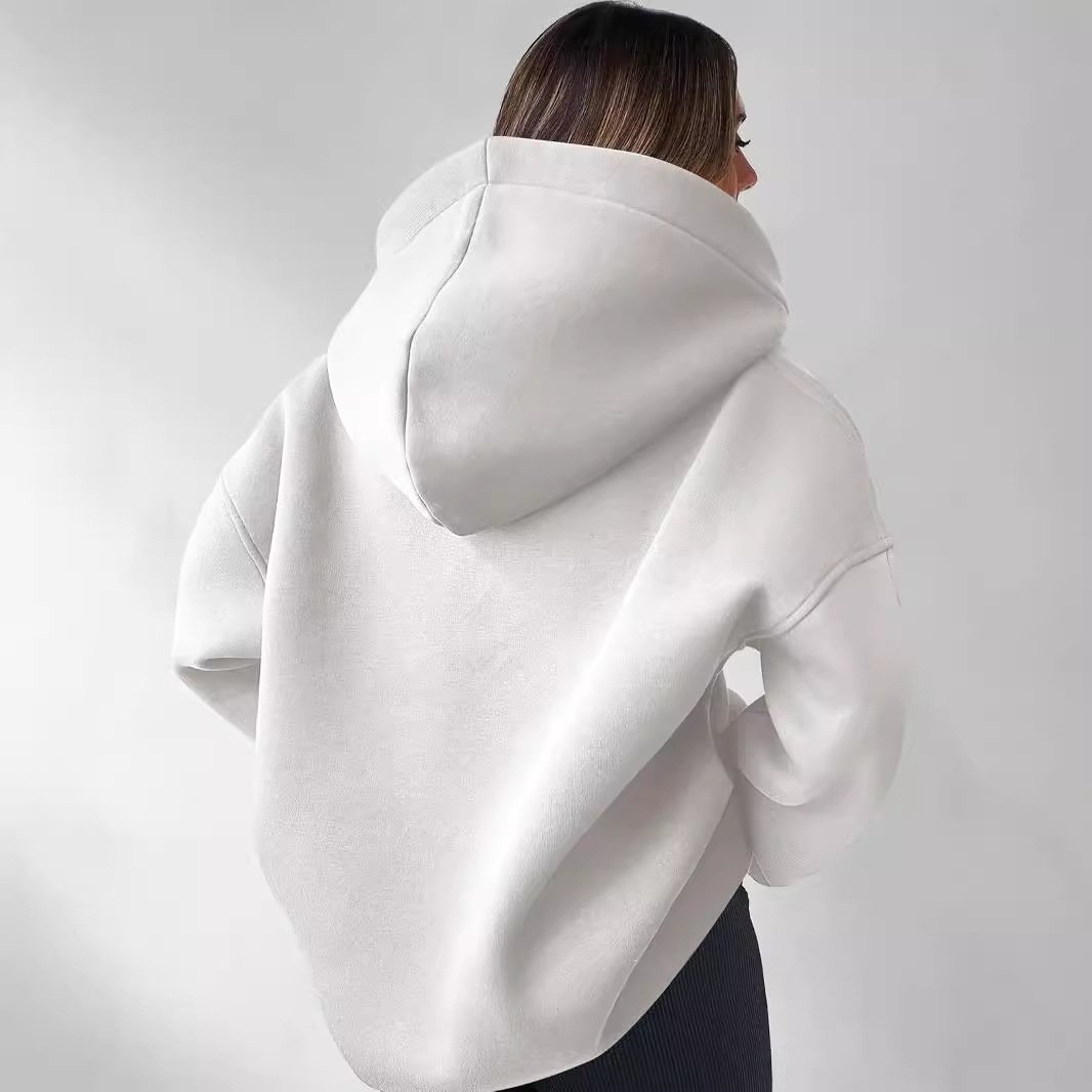 à Capuche Décontracté Plain Printemps / Automne Polyester Naturel Aucune élasticité Ample Manches Longues Droit pour Femmes