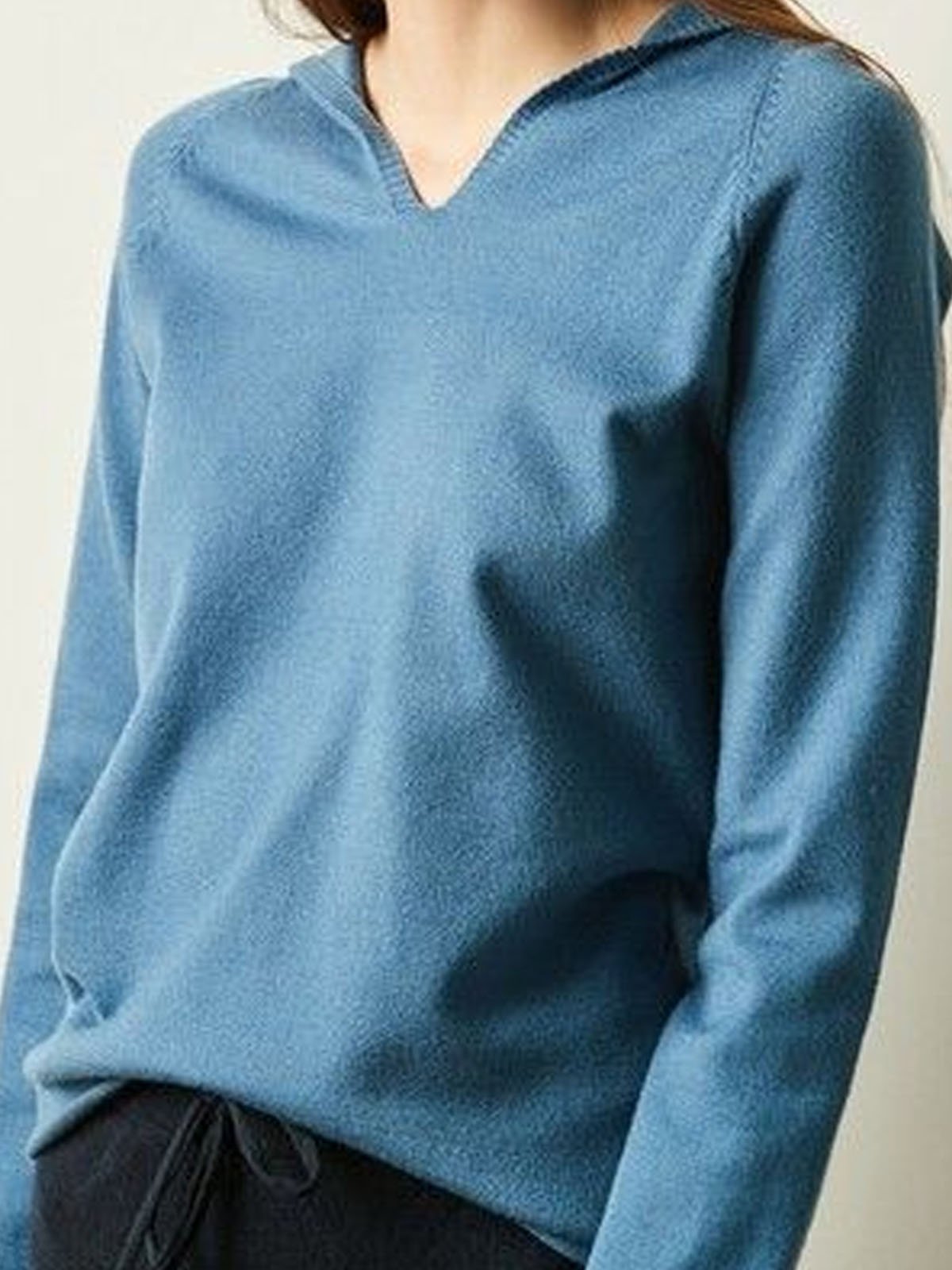 Pulls Décontracté Plain Printemps / Automne Sweat-shirt à Capuche Quotidien Manches Longues Fil/fil de laine Droit ré pour Femmes