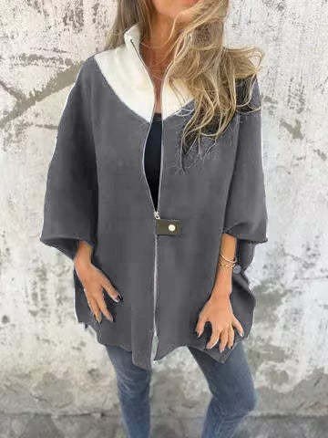 Blousons Décontracté Plain Automne Polyester Naturel Micro-élasticité Quotidien Ample Régulier pour Femmes