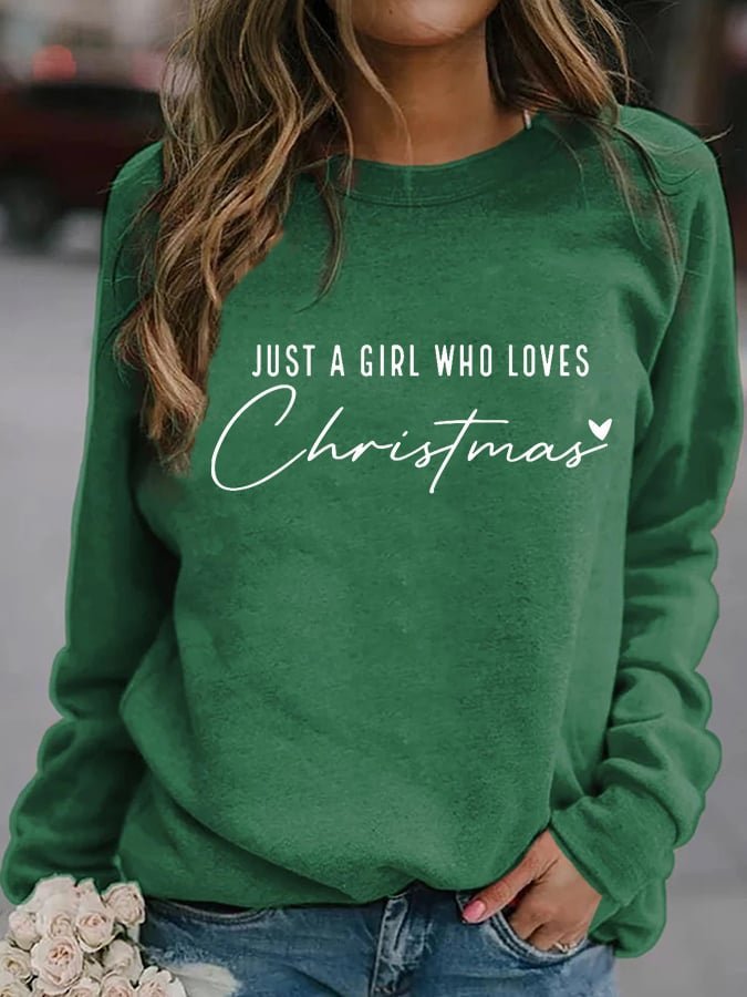 Sweat-shirts Femmes Décontracté Printemps / Automne Lettres de texte Imprimé Quotidien Ample Noël Col Rond Régulier