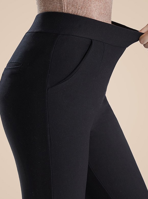 Pantalons De Yoga Femmes Décontracté Plain Printemps / Automne Polyester à Haute Élasticité Quotidien Pantalon à la cheville Legging en Toison
