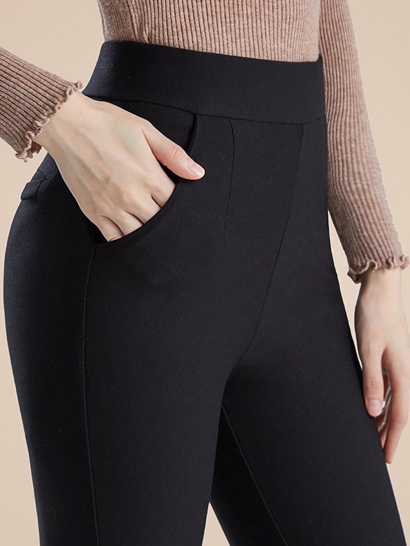 Pantalons De Yoga Femmes Décontracté Plain Printemps / Automne Polyester à Haute Élasticité Quotidien Pantalon à la cheville Legging en Toison