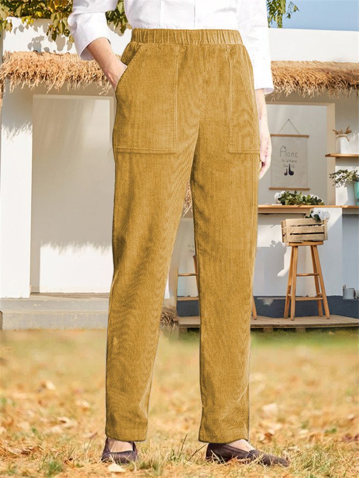 Pantalons Décontracté Plain Printemps / Automne Naturel Aucune élasticité Ample Tissu pelucheux/polaire granuleux Long Droit pour Femmes