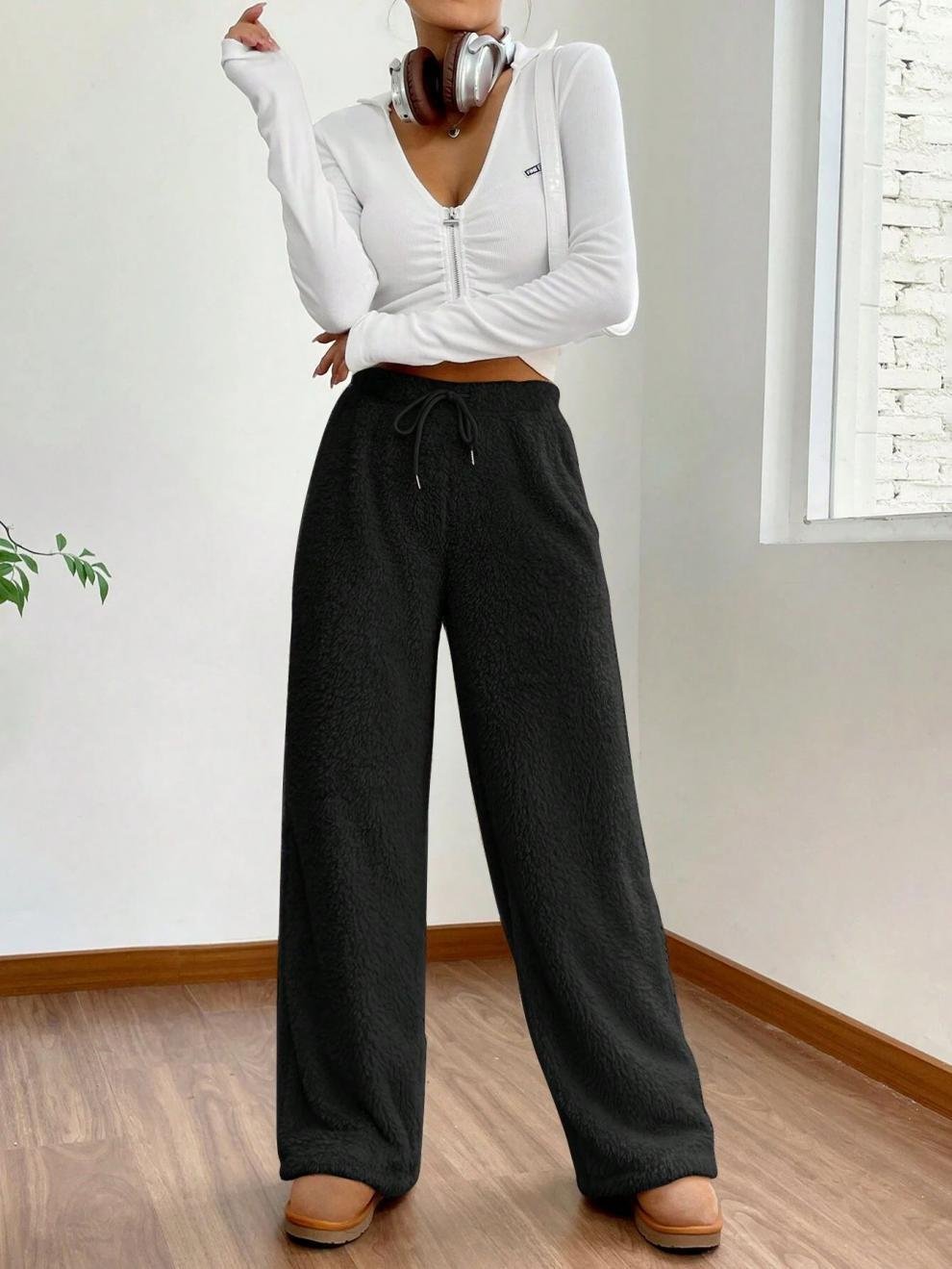 Pantalons Femmes Décontracté Plain Printemps / Automne Naturel Aucune élasticité Quotidien Ample Long Régulier