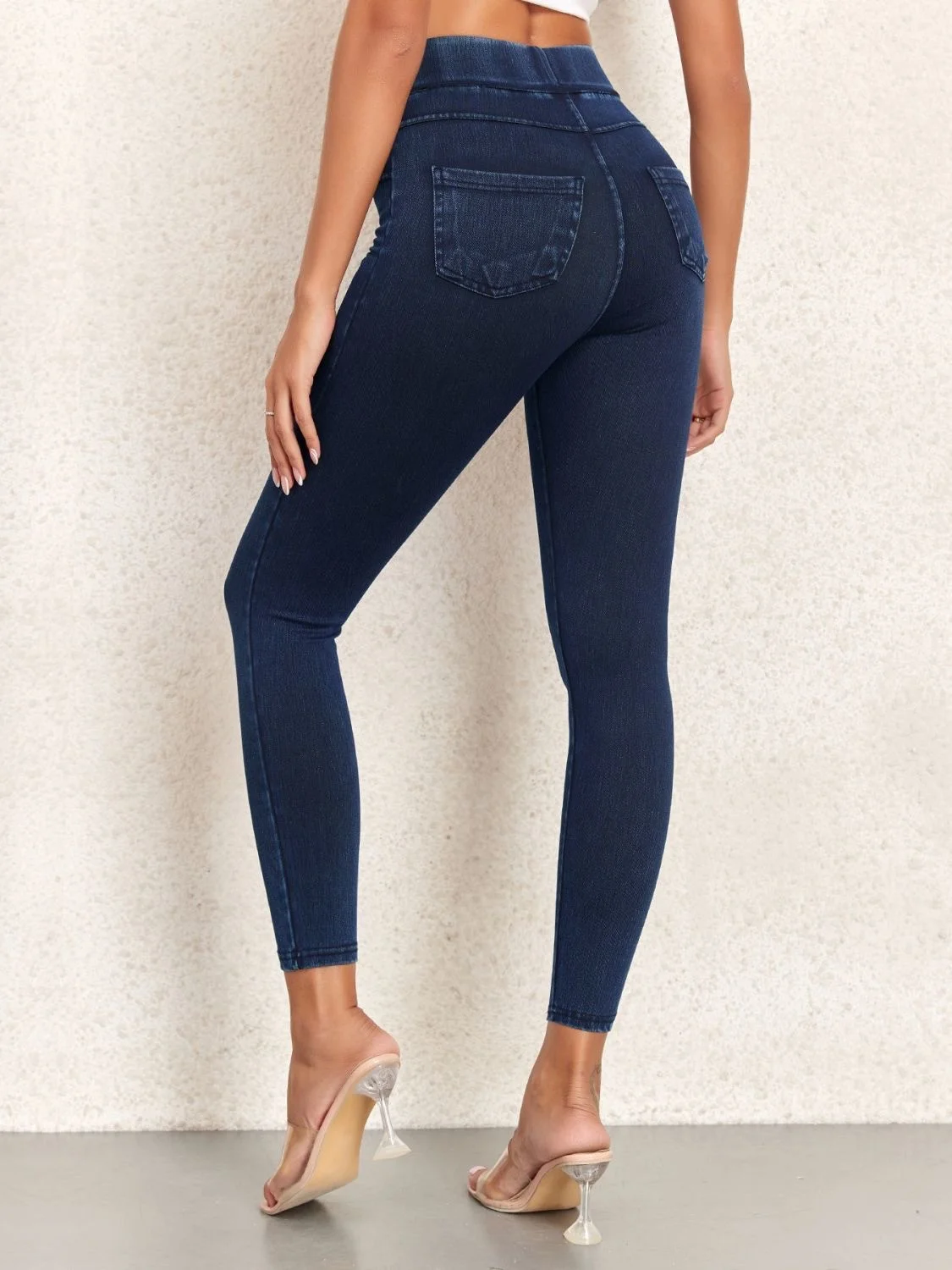 Jeans Décontracté Plain Printemps / Automne Naturel Serré Toile de Jean Long Legging Droit pour Femmes