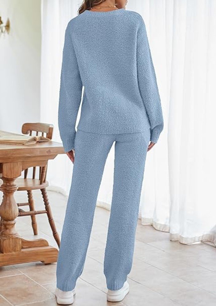 Deux Pièces Ensembles Femmes Décontracté Plain Printemps / Automne Naturel Micro-élasticité Quotidien Ample Manches Longues Entaillé