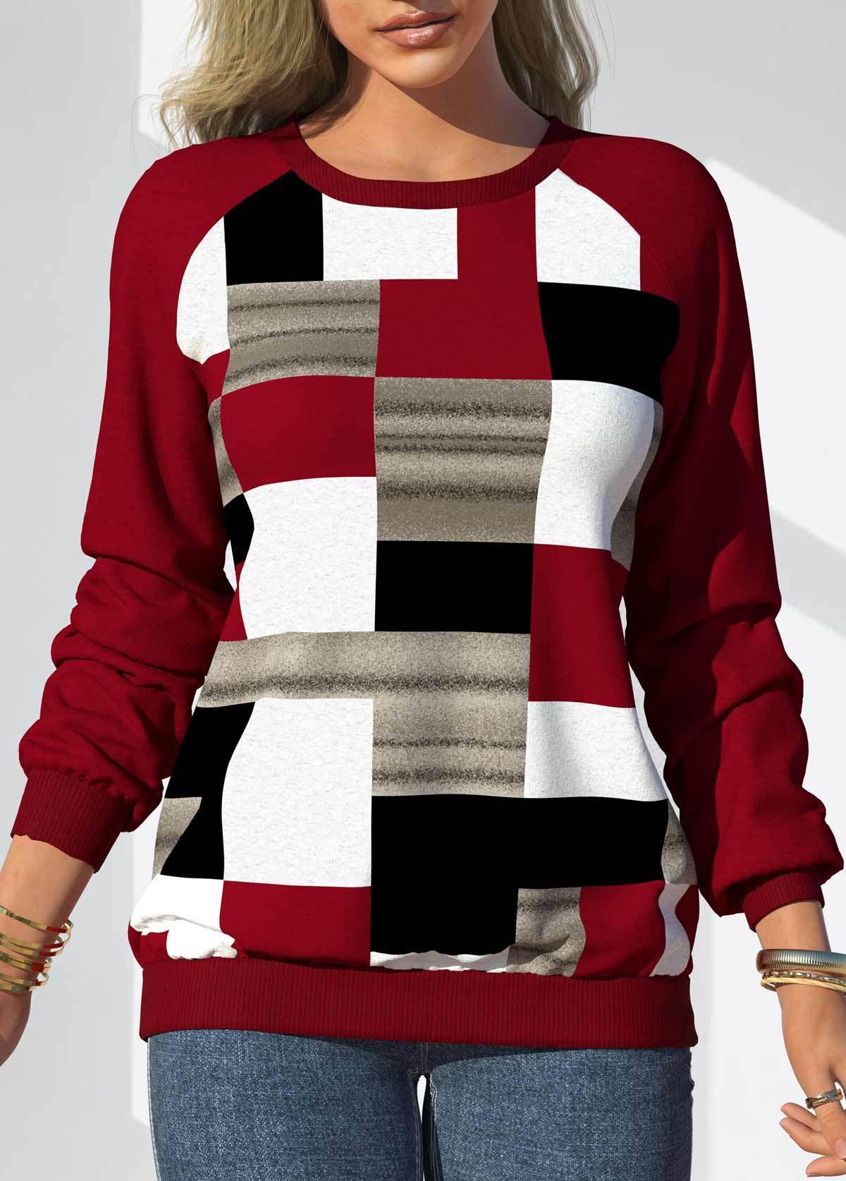 Sweat-shirts Femmes Décontracté Ethnique Printemps / Automne Polyester Micro-élasticité Quotidien Col Rond Régulier Droit