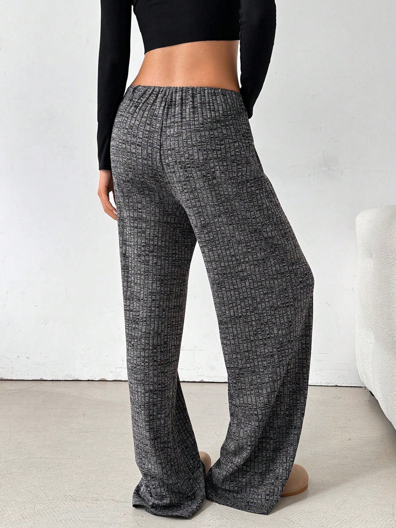 Pantalons Femmes Rayé Décontracté Printemps / Automne Naturel Micro-élasticité Quotidien Ample Droit Régulier