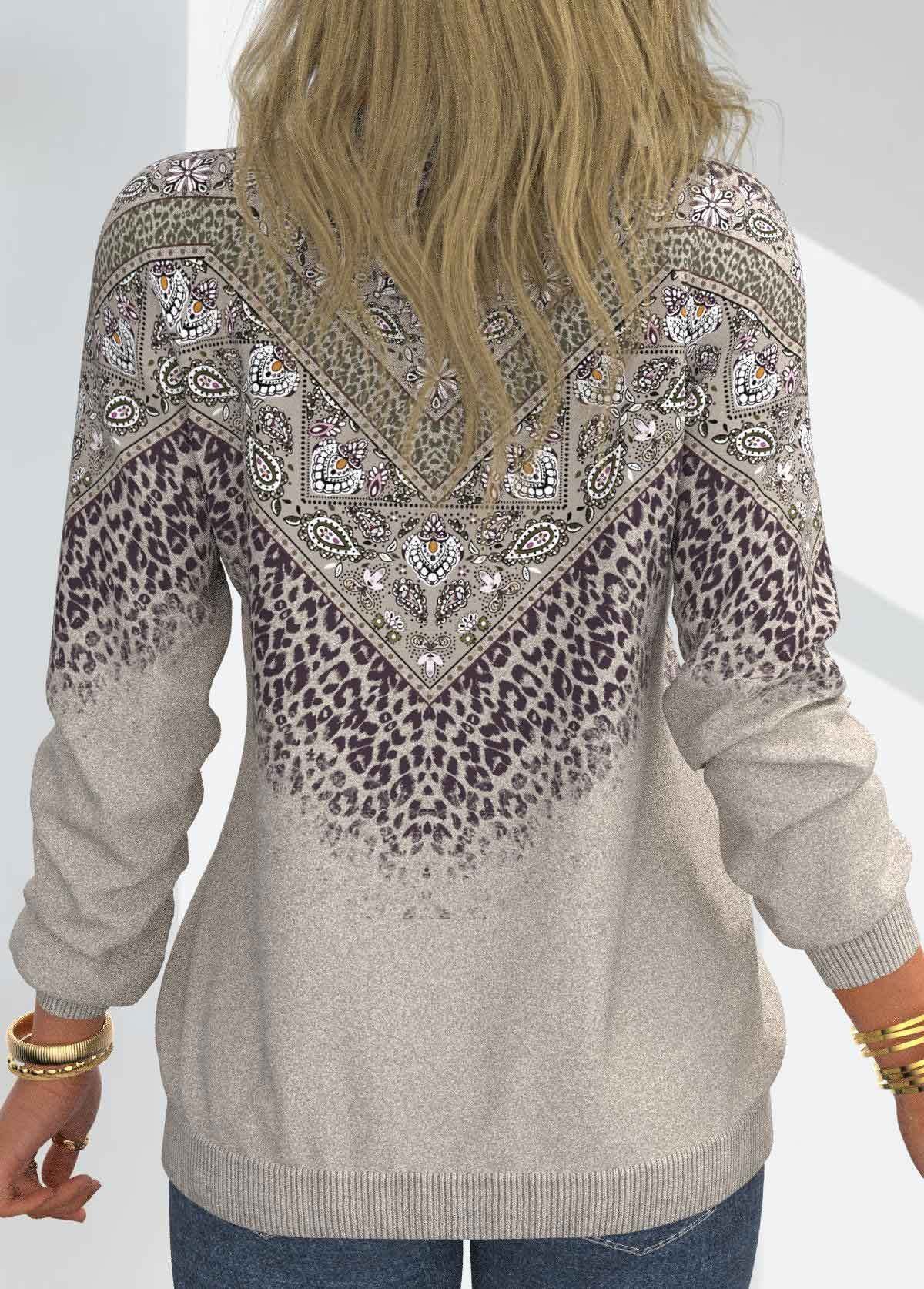 Sweat-shirts Femmes Décontracté Ethnique Printemps / Automne Polyester Micro-élasticité Quotidien Col Rond Régulier Droit