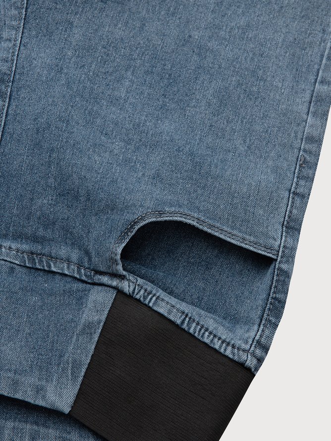 Jeans Femmes Décontracté Plain Printemps / Automne Taille Haute à Haute Élasticité Serré Long Droit Pantalon cigarette