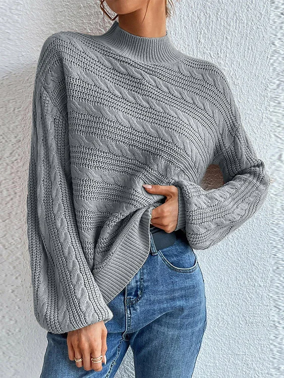 Pulls Décontracté Plain Printemps / Automne Naturel Quotidien Ample Manches Longues Laine/Tricot Régulier pour Femmes