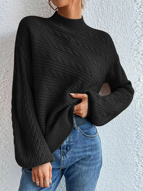 Pulls Décontracté Plain Printemps / Automne Naturel Quotidien Ample Manches Longues Laine/Tricot Régulier pour Femmes