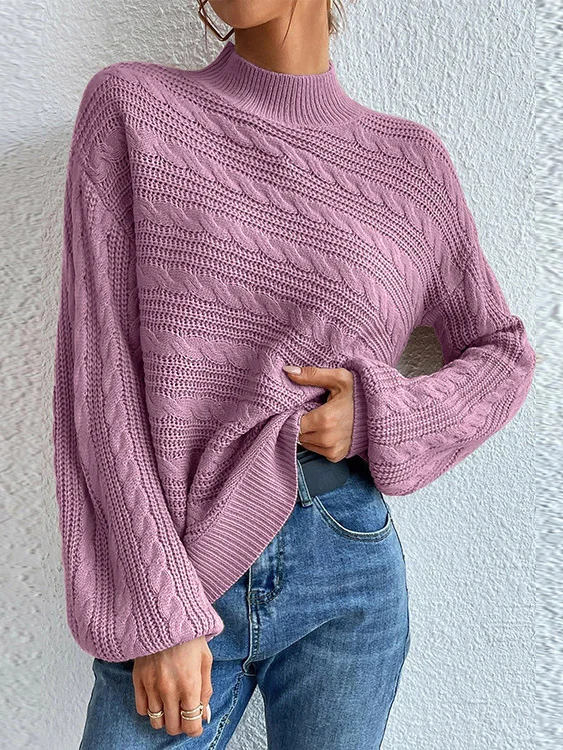 Pulls Décontracté Plain Printemps / Automne Naturel Quotidien Ample Manches Longues Laine/Tricot Régulier pour Femmes
