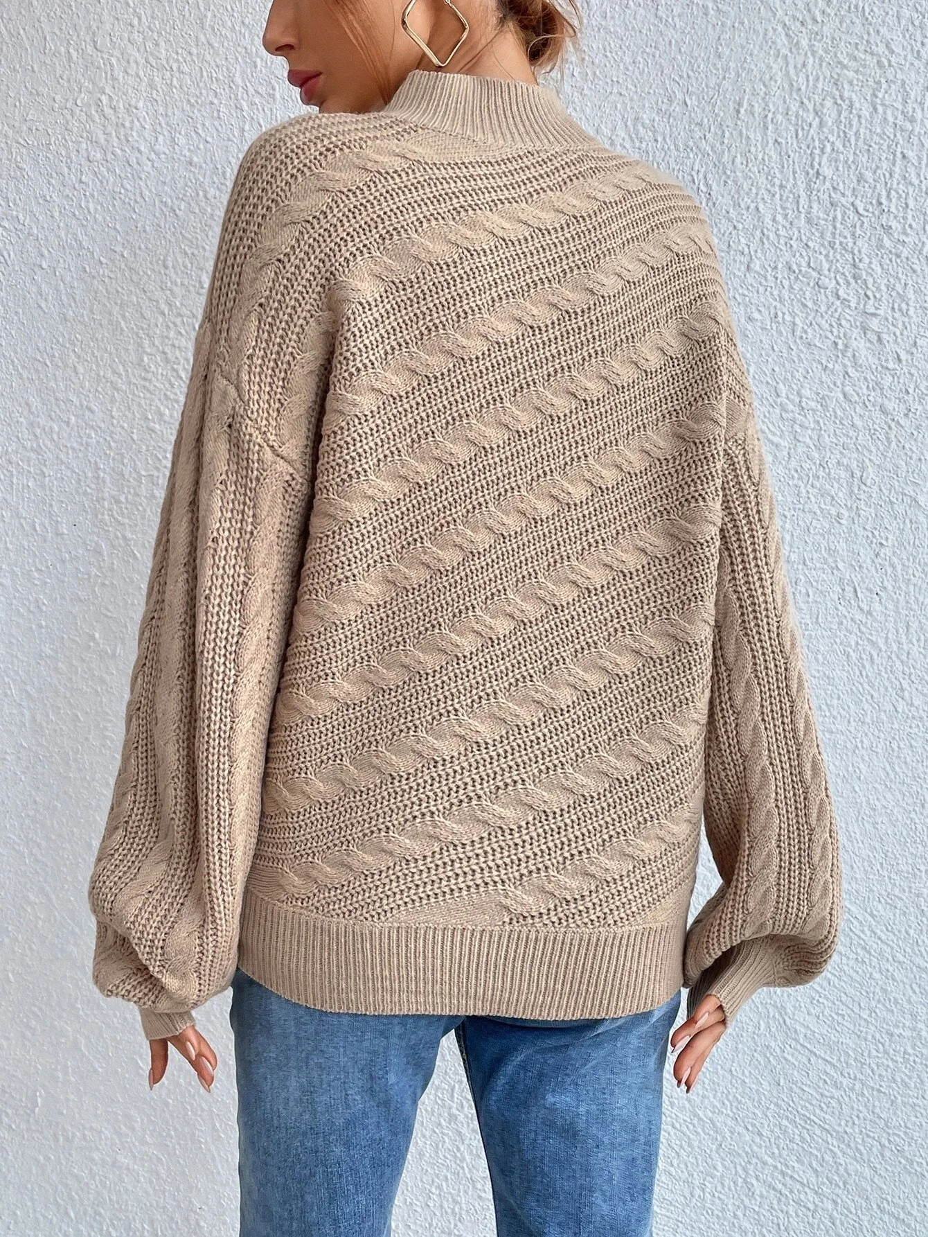 Pulls Décontracté Plain Printemps / Automne Naturel Quotidien Ample Manches Longues Laine/Tricot Régulier pour Femmes