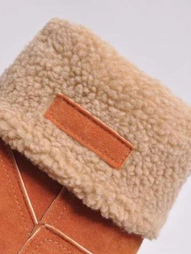 Rembourré de Coton Bottes Décontracté Plain Hiver Faire la navette Talon de Bloc Bout Rond Coton Caoutchouc à Enfiler pour Femmes