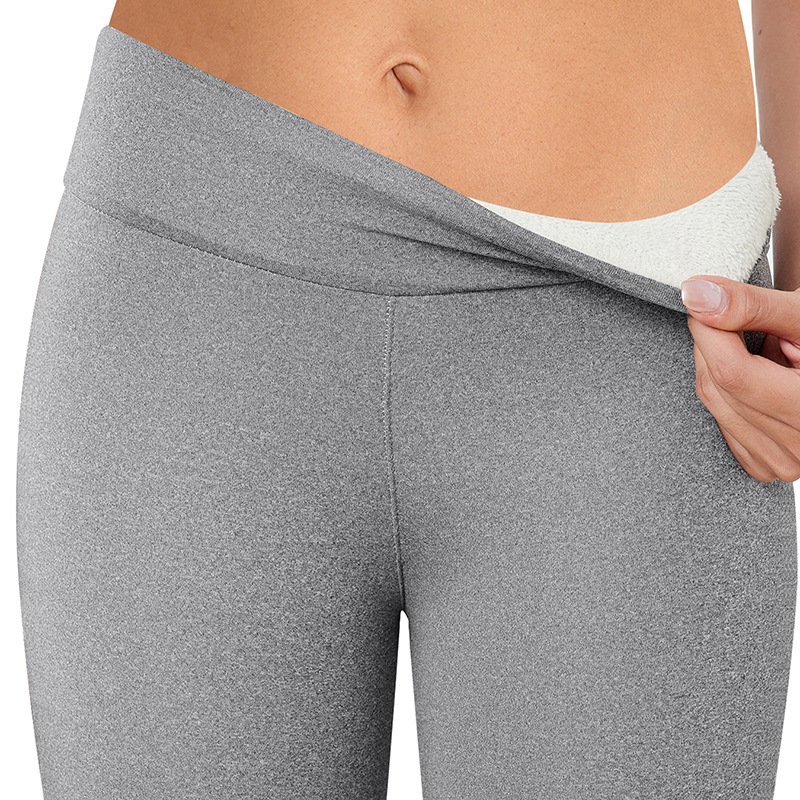 Pantalons De Yoga Femmes Décontracté Plain Hiver Polyester Taille Moyenne Pantalon à la cheville Legging Élasticité moyenne en Toison