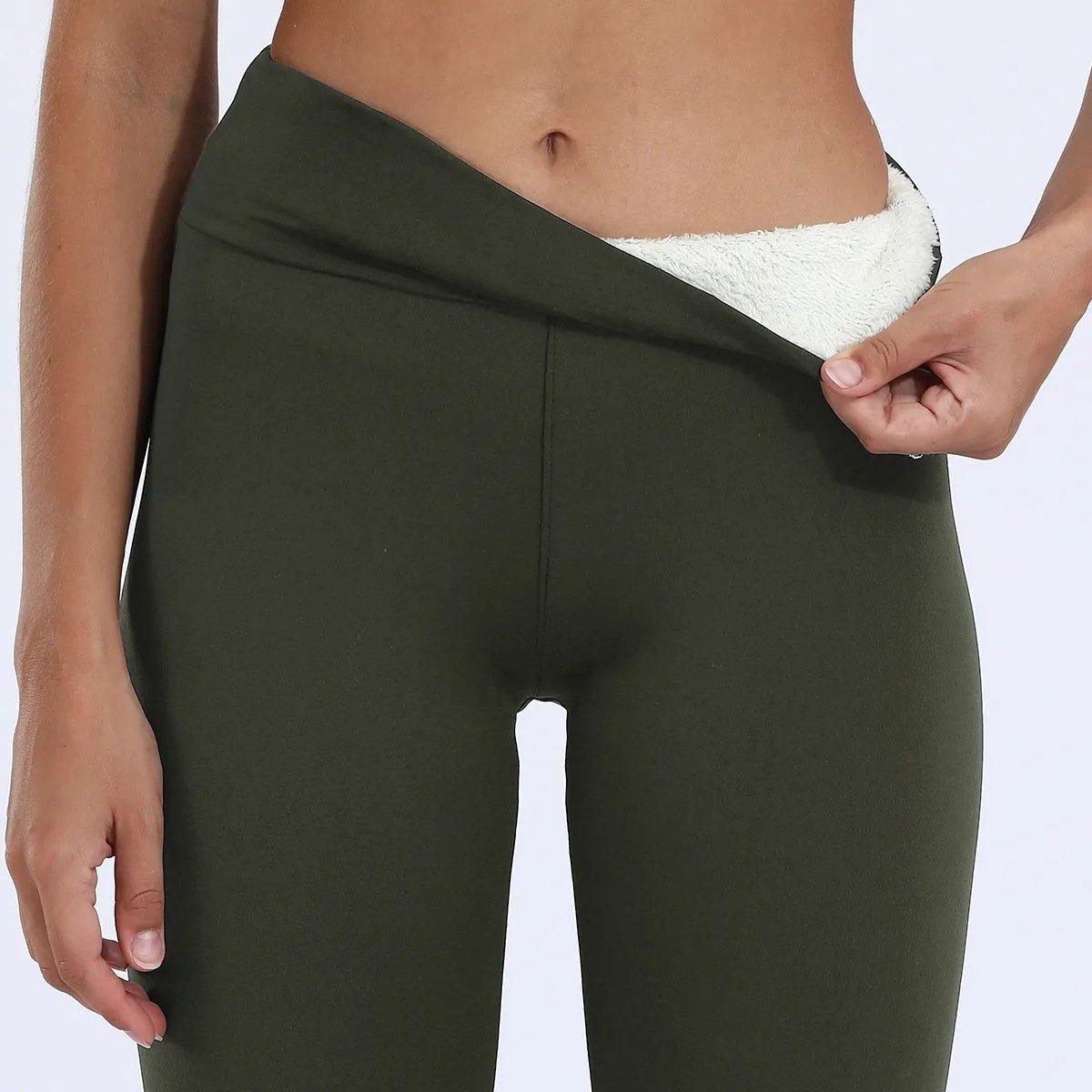 Pantalons De Yoga Femmes Décontracté Plain Hiver Polyester Taille Moyenne Pantalon à la cheville Legging Élasticité moyenne en Toison