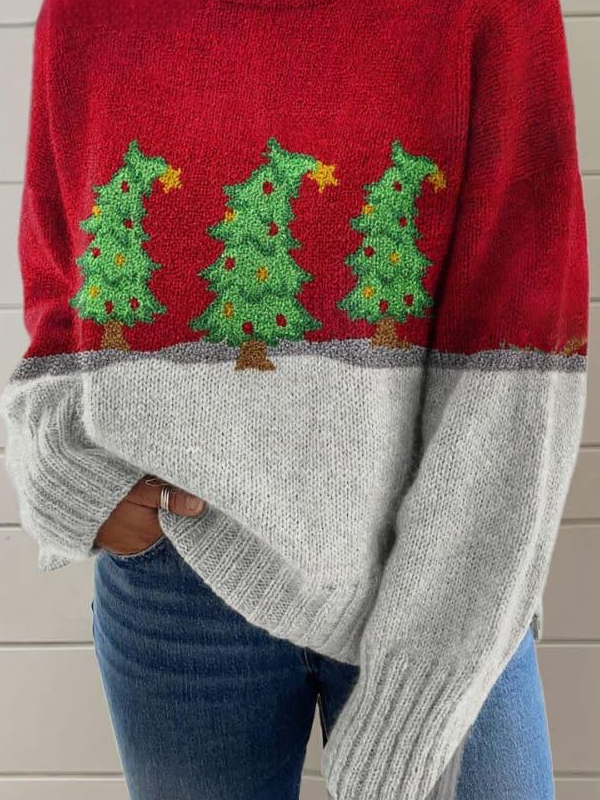 Pulls Femmes Décontracté Printemps / Automne Noël Micro-élasticité Quotidien Ample Fil/fil de laine Régulier Droit