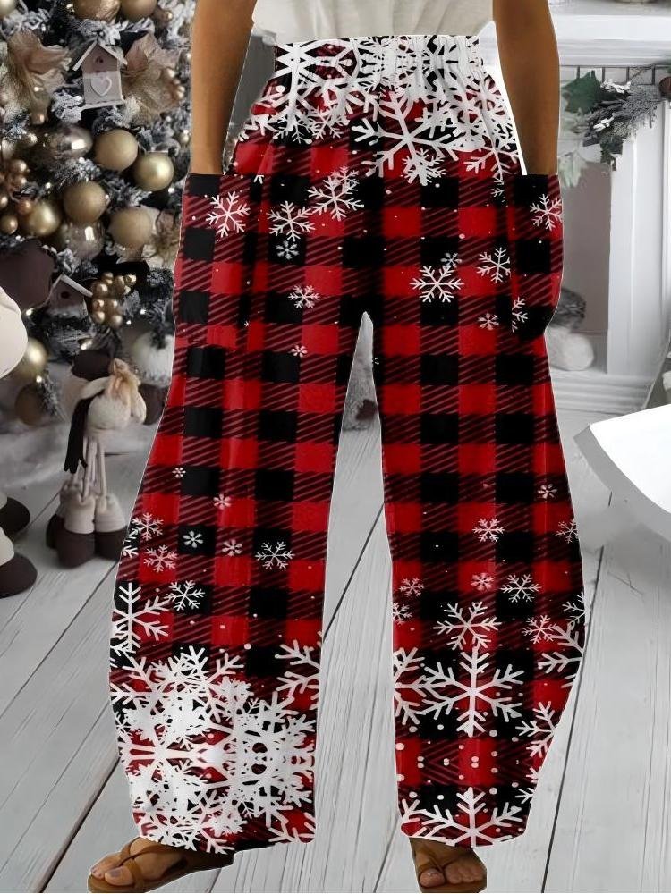 Pantalons Décontracté Printemps / Automne Noël Polyester Vacances Ample Taille Moyenne Long Régulier pour Femmes