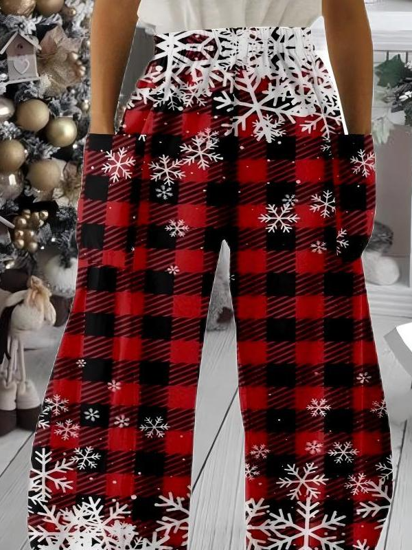 Pantalons Décontracté Printemps / Automne Noël Polyester Vacances Ample Taille Moyenne Long Régulier pour Femmes