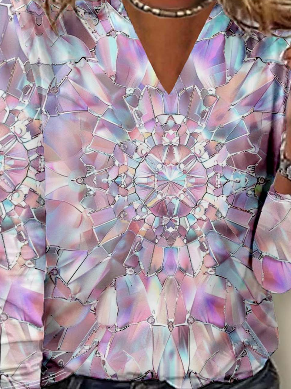 T-shirts impression en 3D Décontracté Printemps / Automne Aucune élasticité Coupe Régulière Manches Longues Régulier Droit T.-N.-L. pour Femmes