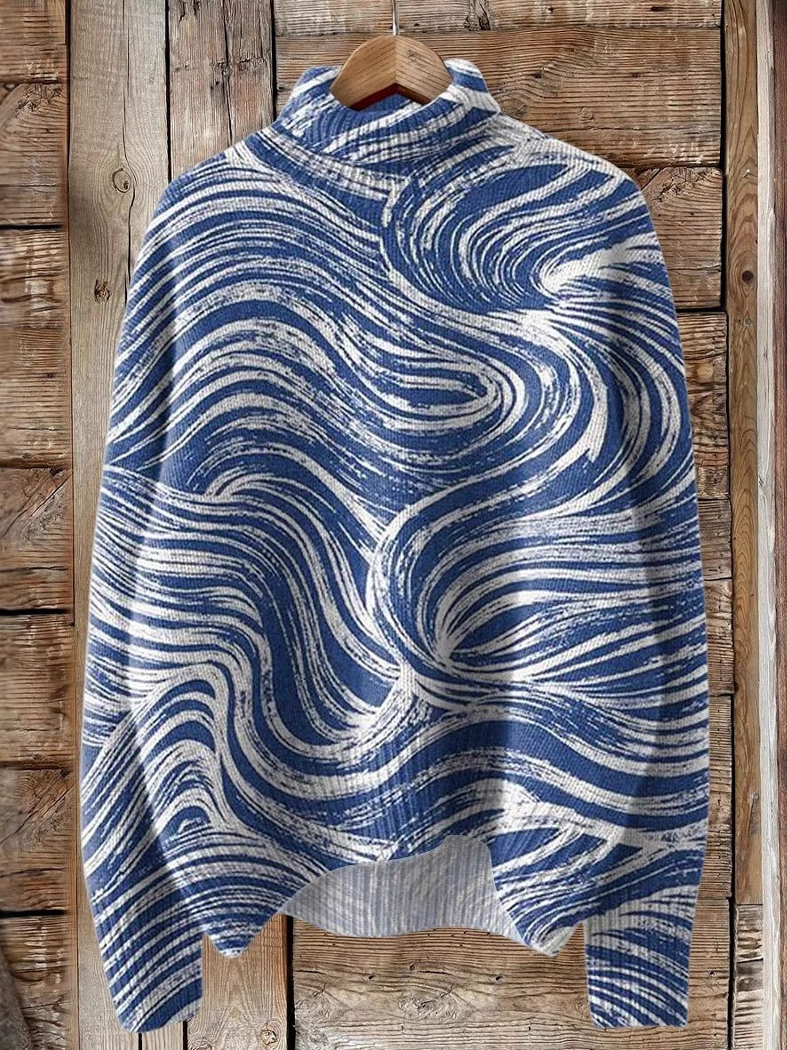Sweat-shirts Femmes Géométrique Décontracté Printemps / Automne Polyester Micro-élasticité Ample Manches Longues Col Roulé Régulier