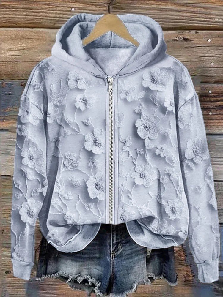 à Capuche Rétro Printemps / Automne impression en 3D Sweat-shirt à Capuche Micro-élasticité Ample Manches Longues Régulier Droit pour Femmes