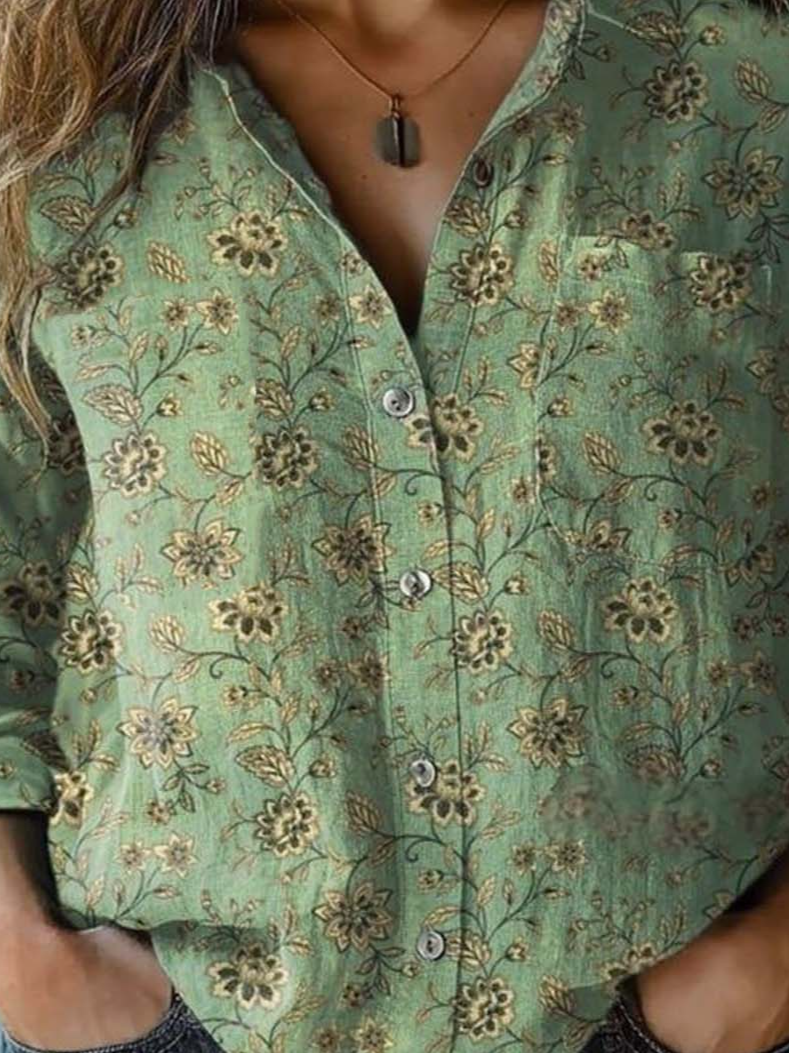 Chemises Rétro Printemps / Automne impression en 3D Polyester Micro-élasticité Vacances Ample Régulier Droit pour Femmes