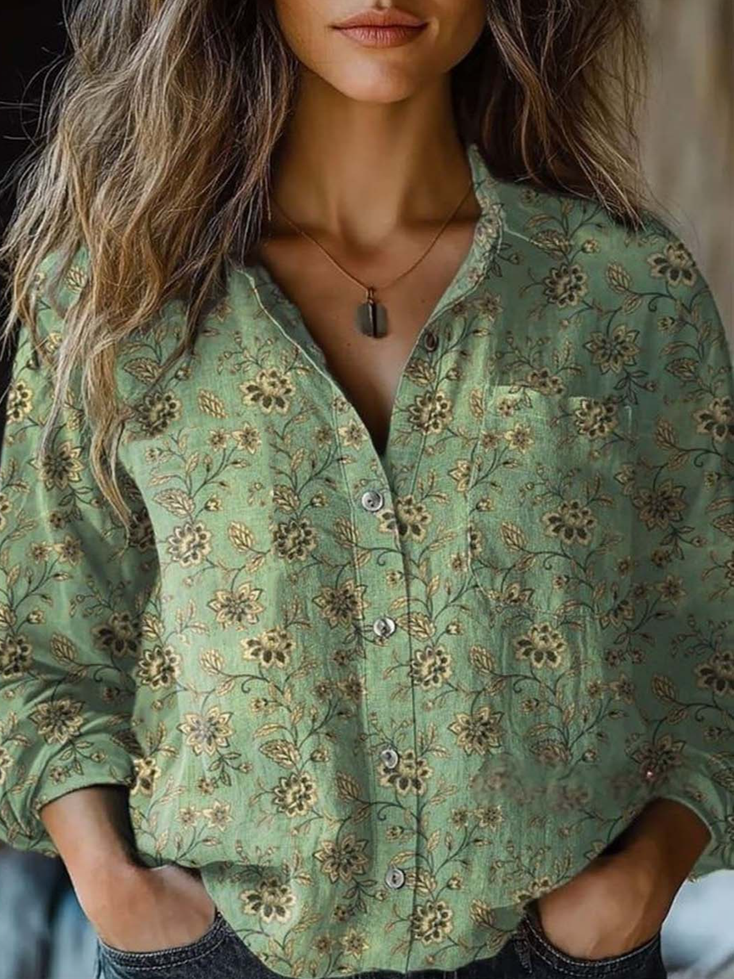 Chemises Rétro Printemps / Automne impression en 3D Polyester Micro-élasticité Vacances Ample Régulier Droit pour Femmes