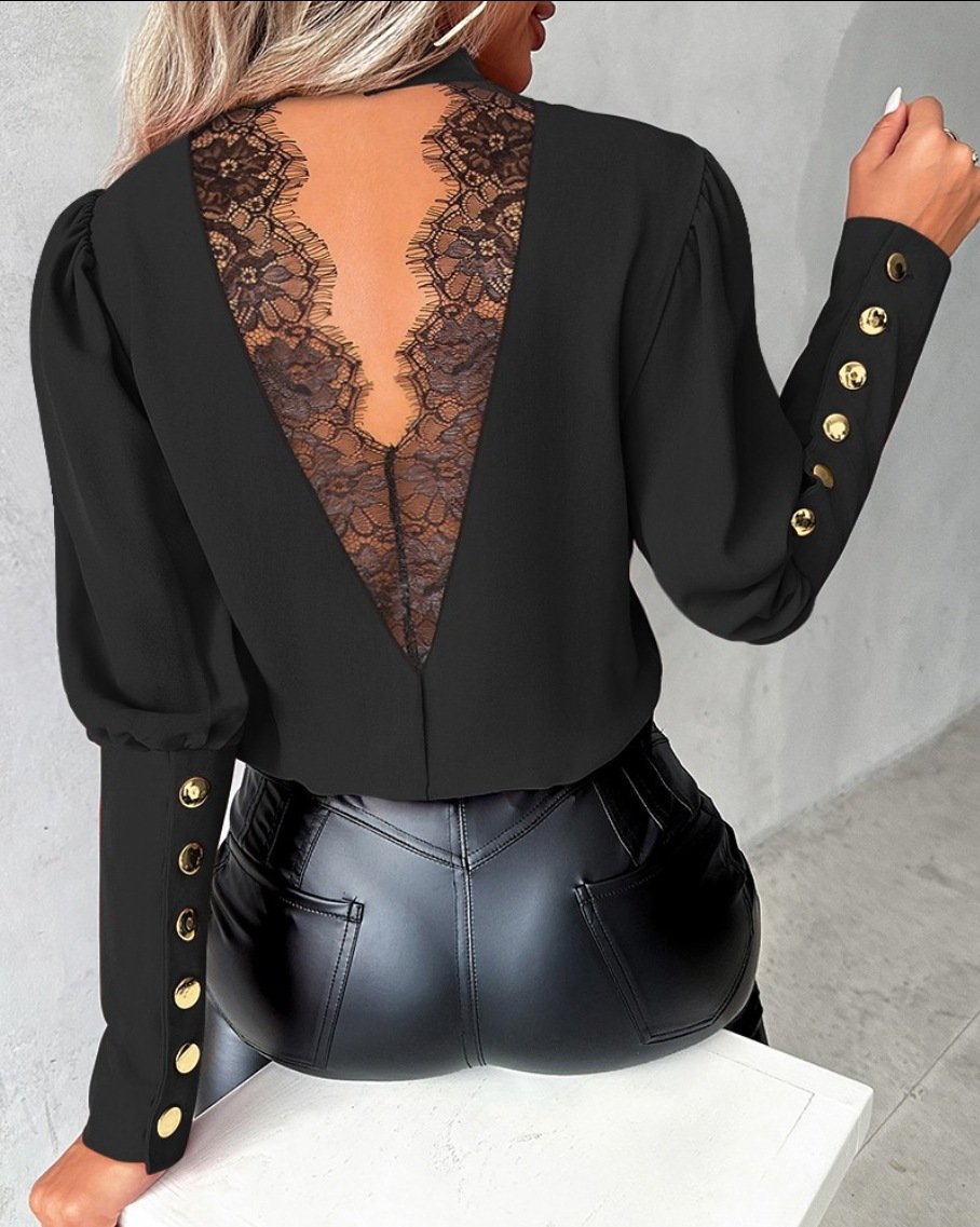 Chemisiers Femmes Décontracté Plain Printemps / Automne Polyester Quotidien Ample Régulier Boucle Faux Col