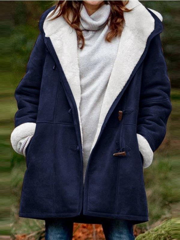 Cuir & Faux Cuir Femmes Décontracté Plain Hiver Polyester Naturel Poids lourd Ample Manches Longues Droit