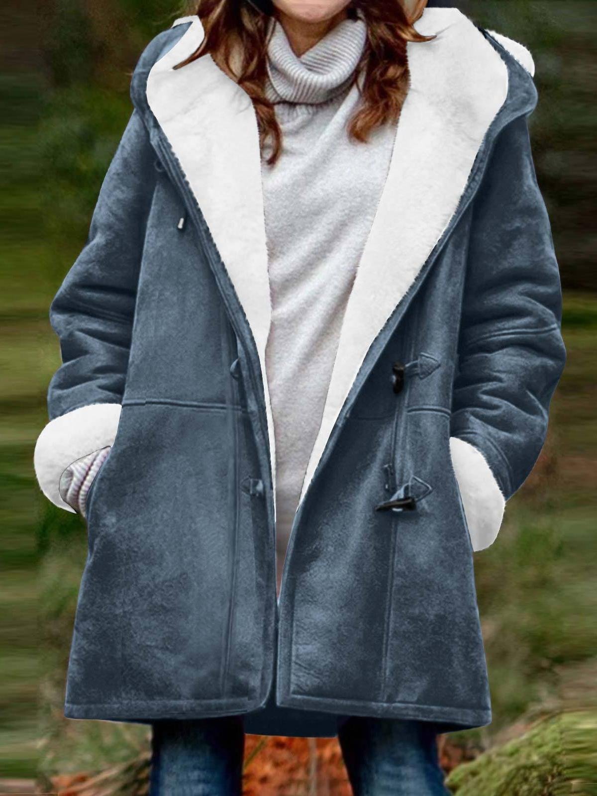 Cuir & Faux Cuir Femmes Décontracté Plain Hiver Polyester Naturel Poids lourd Ample Manches Longues Droit