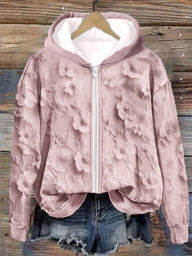 à Capuche Rétro Printemps / Automne impression en 3D Sweat-shirt à Capuche Micro-élasticité Ample Manches Longues Régulier Droit pour Femmes