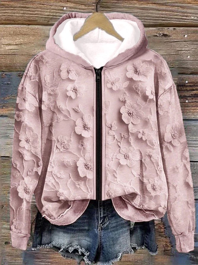 à Capuche Rétro Printemps / Automne impression en 3D Sweat-shirt à Capuche Micro-élasticité Ample Manches Longues Régulier Droit pour Femmes