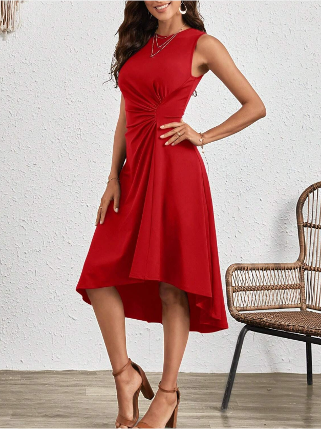 Robes Urbain Plain Été Micro-élasticité Journée Sans Manches Top Débardeur Trapèze Non pour Femmes