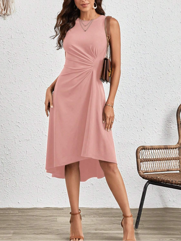 Robes Urbain Plain Été Micro-élasticité Journée Sans Manches Top Débardeur Trapèze Non pour Femmes