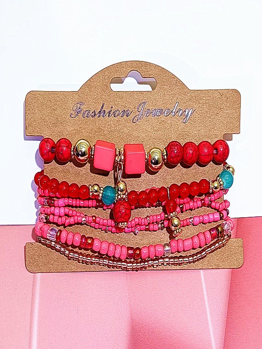 Bracelets Femmes Rétro Plain Toutes Les Saisons Roulotté Rendez-Vous multicouche Bracelet Acrylique