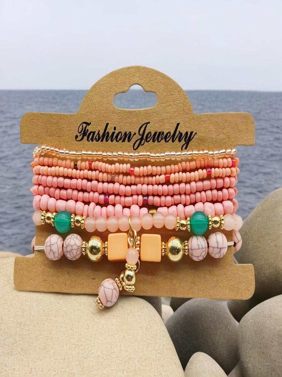 Bracelets Femmes Rétro Plain Toutes Les Saisons Roulotté Rendez-Vous multicouche Bracelet Acrylique