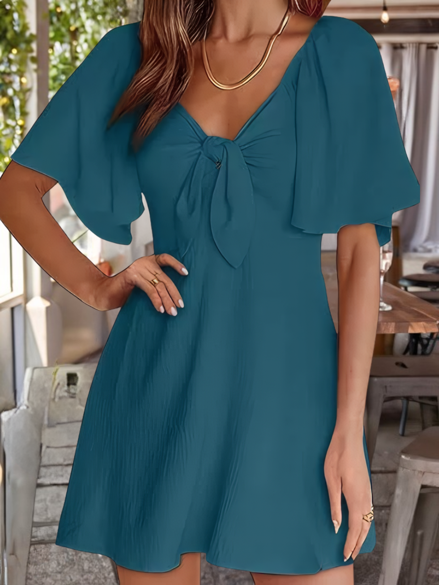 Robes Femmes Décontracté Plain Été Joint Fendu Manche Dolman Journée Trapèze Jupe à volants Non