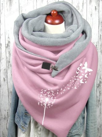 Écharpe Casual Floral Hiver Femme Bouton Coton-Mélangé pour Femme