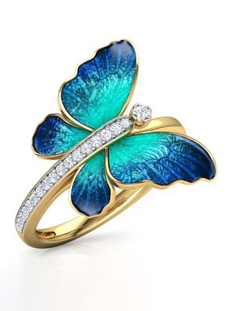 Bague Décontractée Hiver Papillon Papillon Papillon Alliage Femme Standard pour Femme