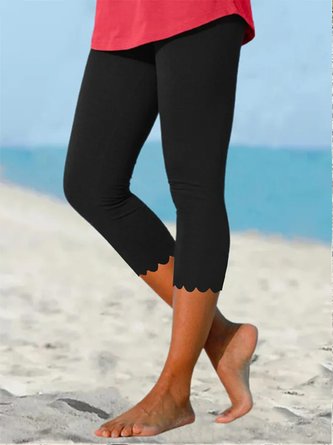 Leggings Femmes Casual Été Solide Quotidien Taille Moyenne Capris Taille Élastique Legging T-Line