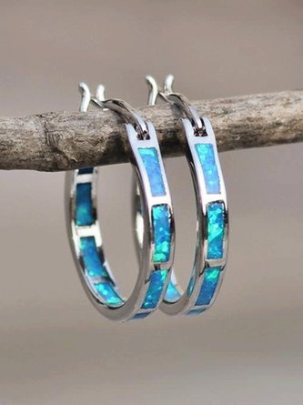 Boucles d'oreilles Femme Casual Color Block All Season Crystal Vacation 925 Silver Crystal Best Sell Hoop