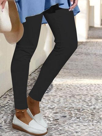 Leggings Femme Plaine Simple L'automne Naturel Quotidien Jersey Coupe Slim Pantalon H-Line Régulier
