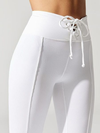 Pantalons De Yoga Femmes Décontracté Plain Automne Tricoté Serré Long Legging Régulier Élasticité moyenne